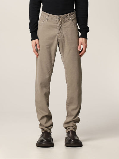 Pantaloni Uomo cinque tasche con patch logo sul retro