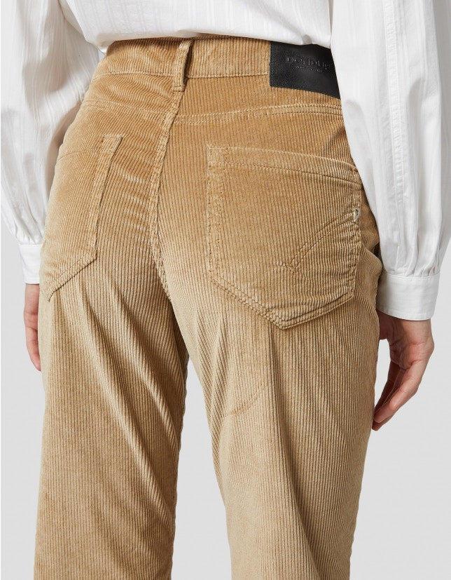 Women's trousers in shiny velvet