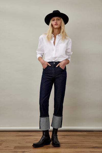 Women's trousers with maxi lapels 