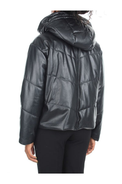 Women's NAOMI leather jacket with hood