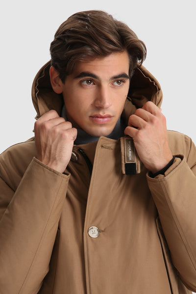 Men's parka with removable fur 