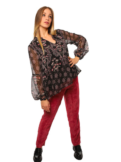 Women's blouse with ethnic pattern