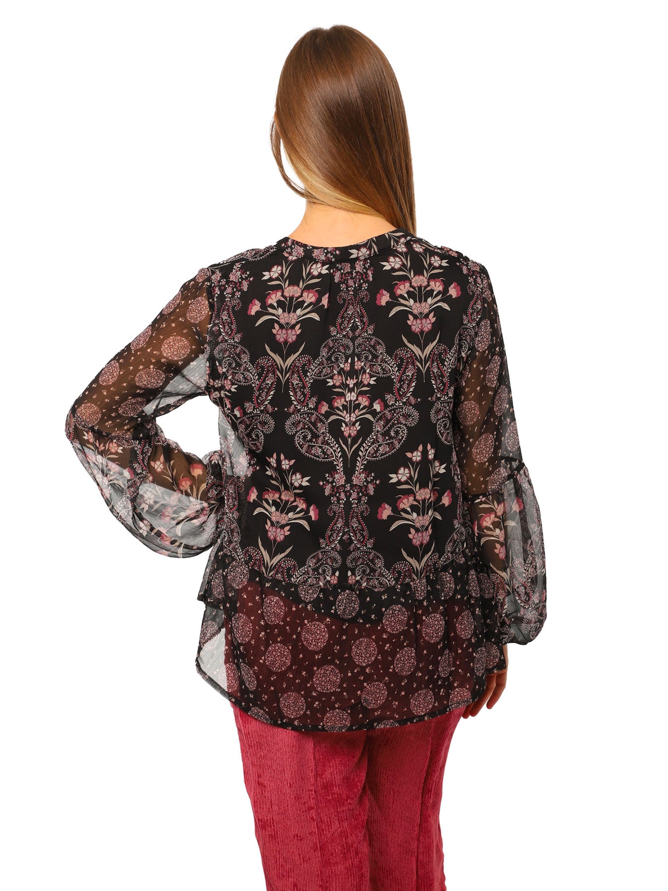Women's blouse with ethnic pattern