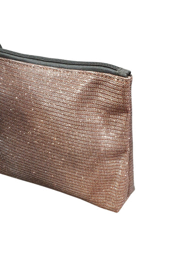 Pochette Donna glitterata con polsino in ecopelle