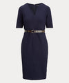 Women's dress in ponte fabric with belt