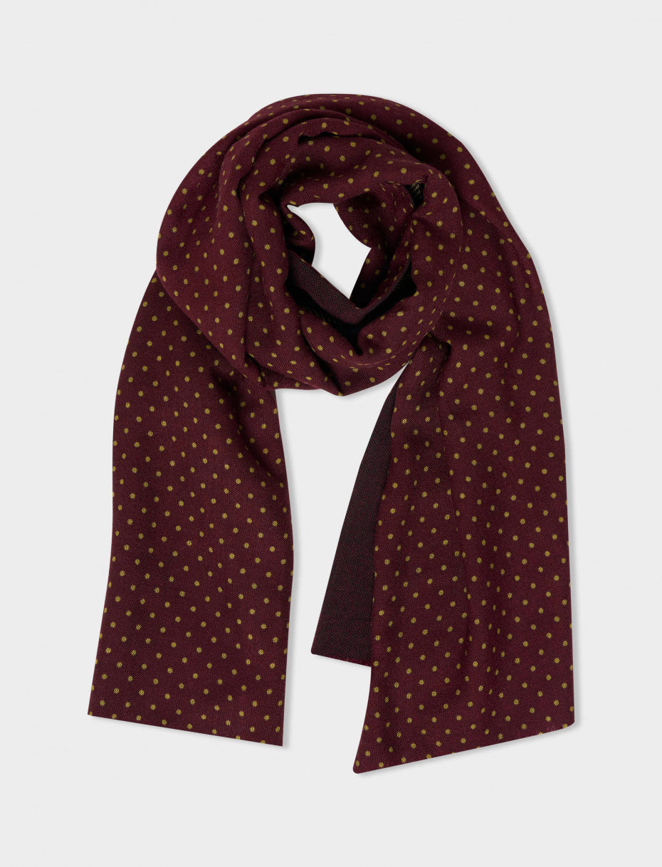 Sciarpa Uomo reversibile con fantasia a pois e righe