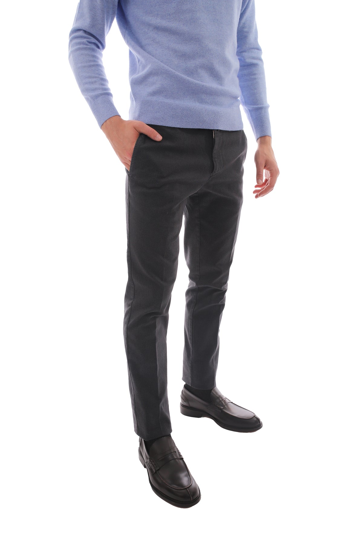 Men's trousers with micro pied de poule