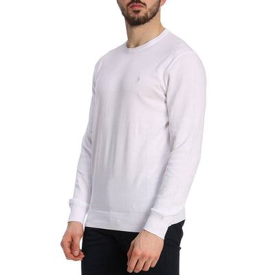 Men's sweater with stretch micro-ribbed crew neck