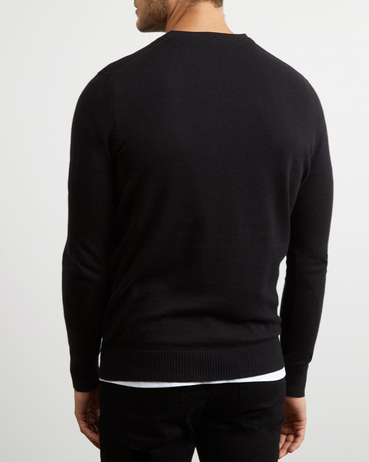 Men's sweater in cotton and merino wool blend