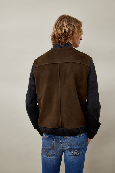 Giubbotto Uomo in maglia e suede