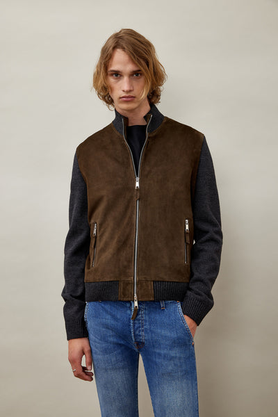 Giubbotto Uomo in maglia e suede