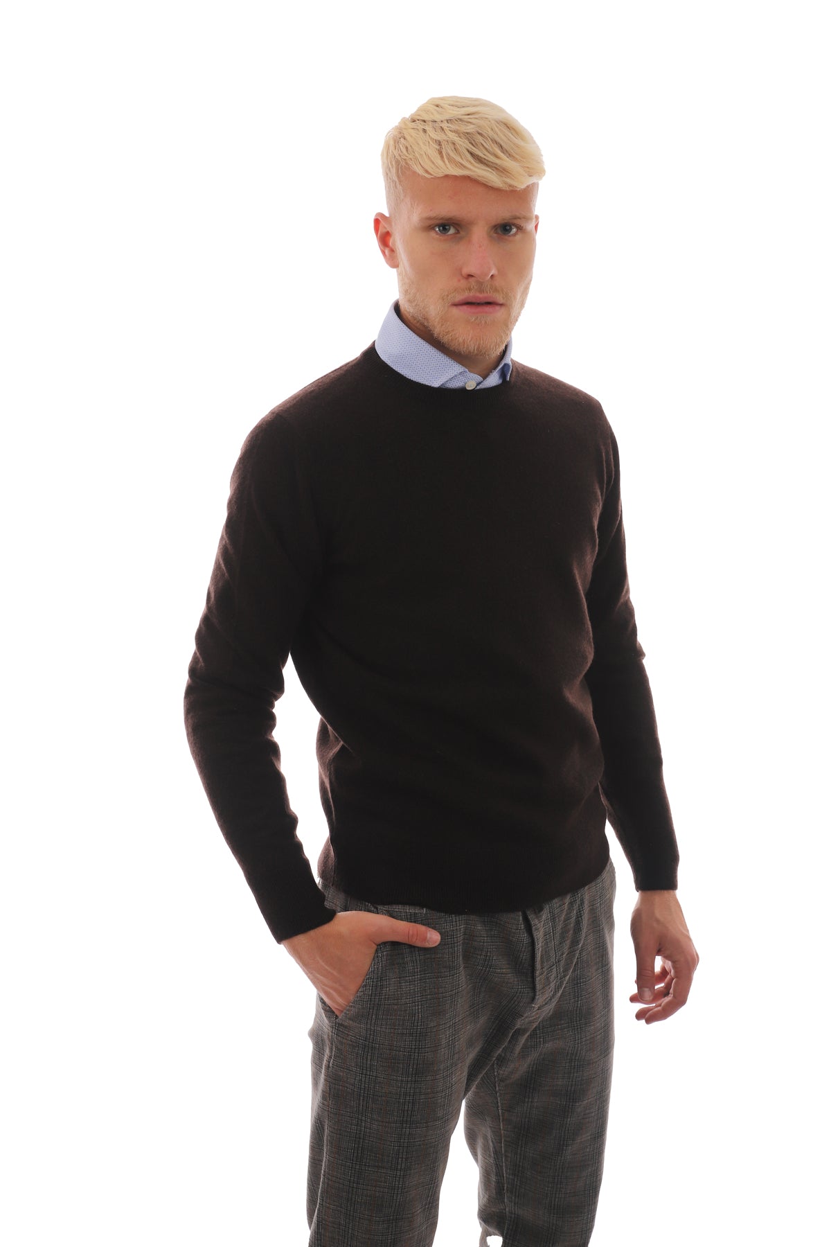 Maglione Uomo con orli a costine