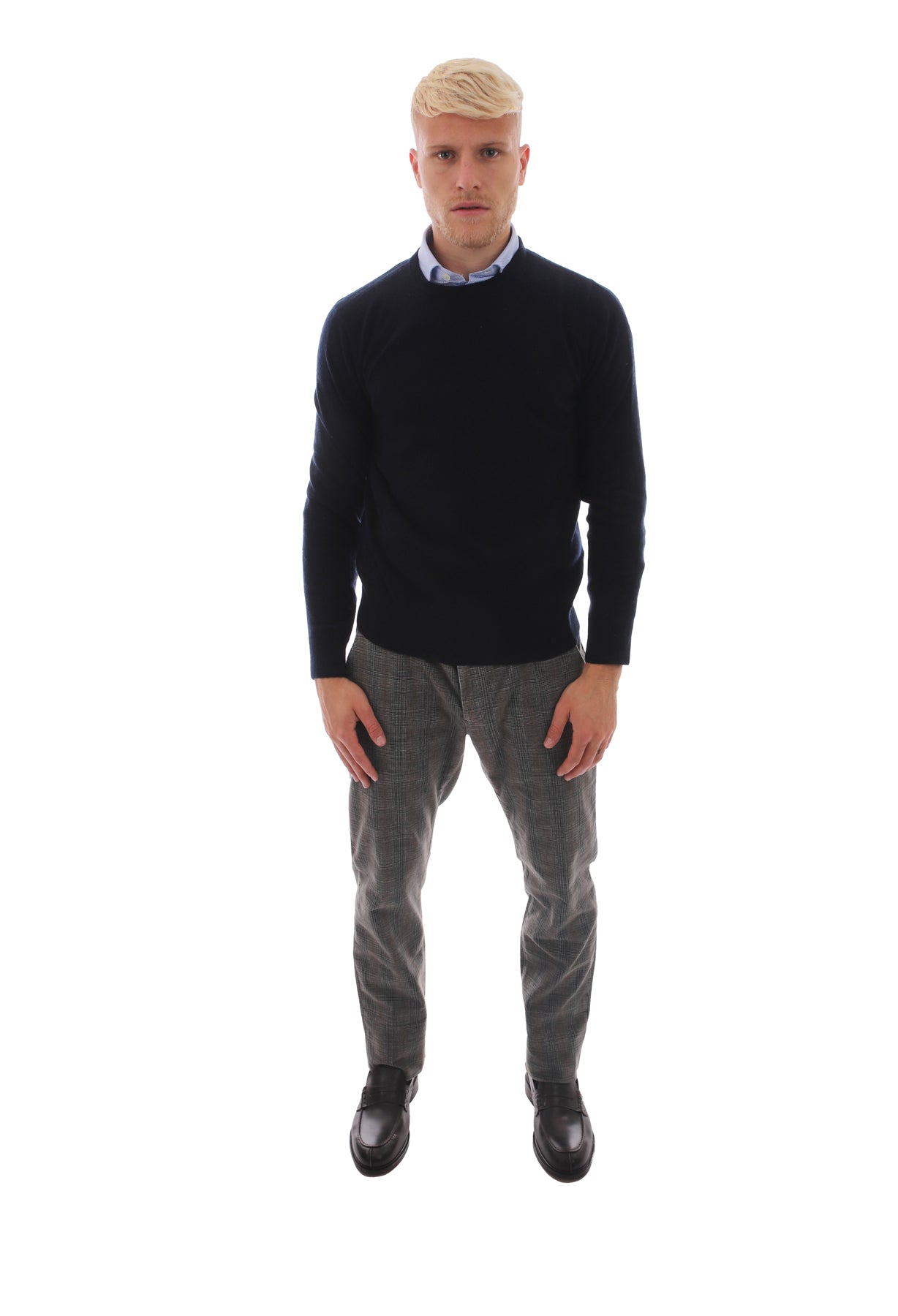 Maglione Uomo con orli a costine