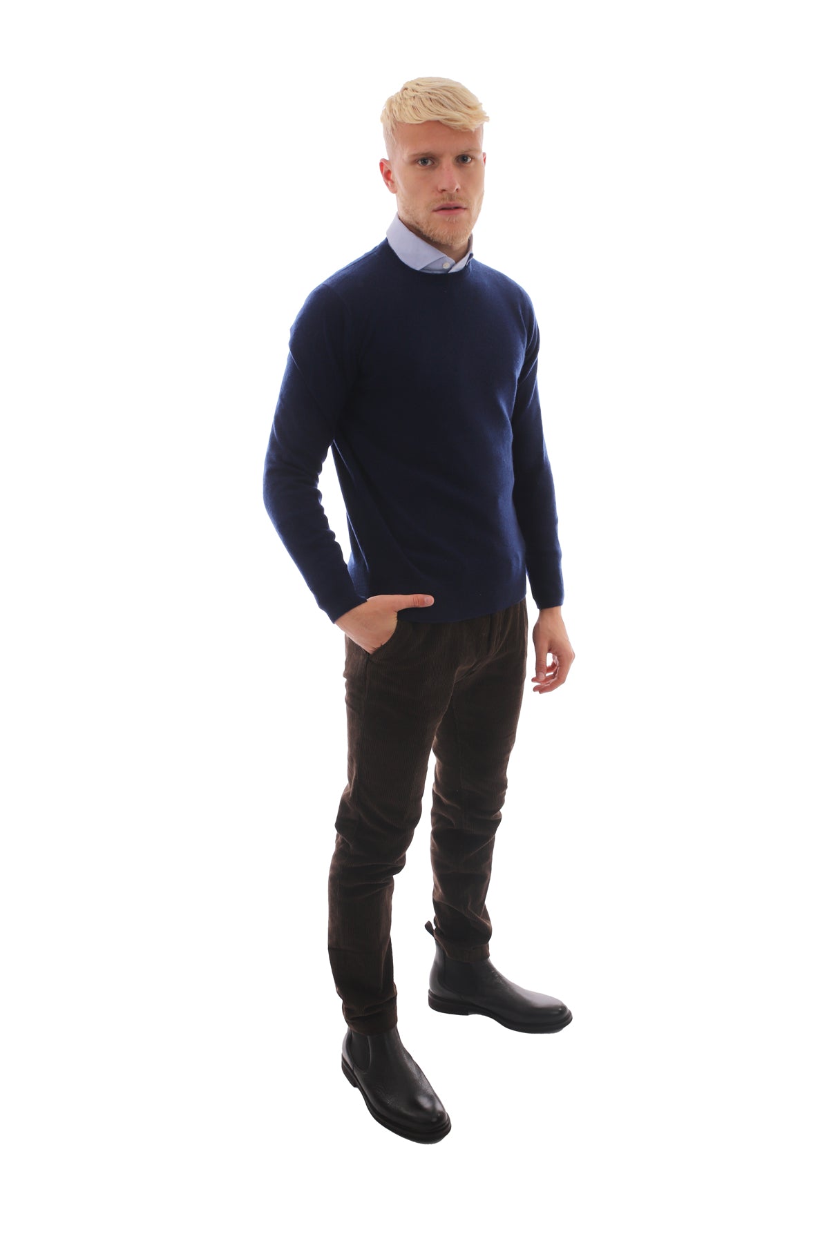 Maglione Uomo con orli a costine