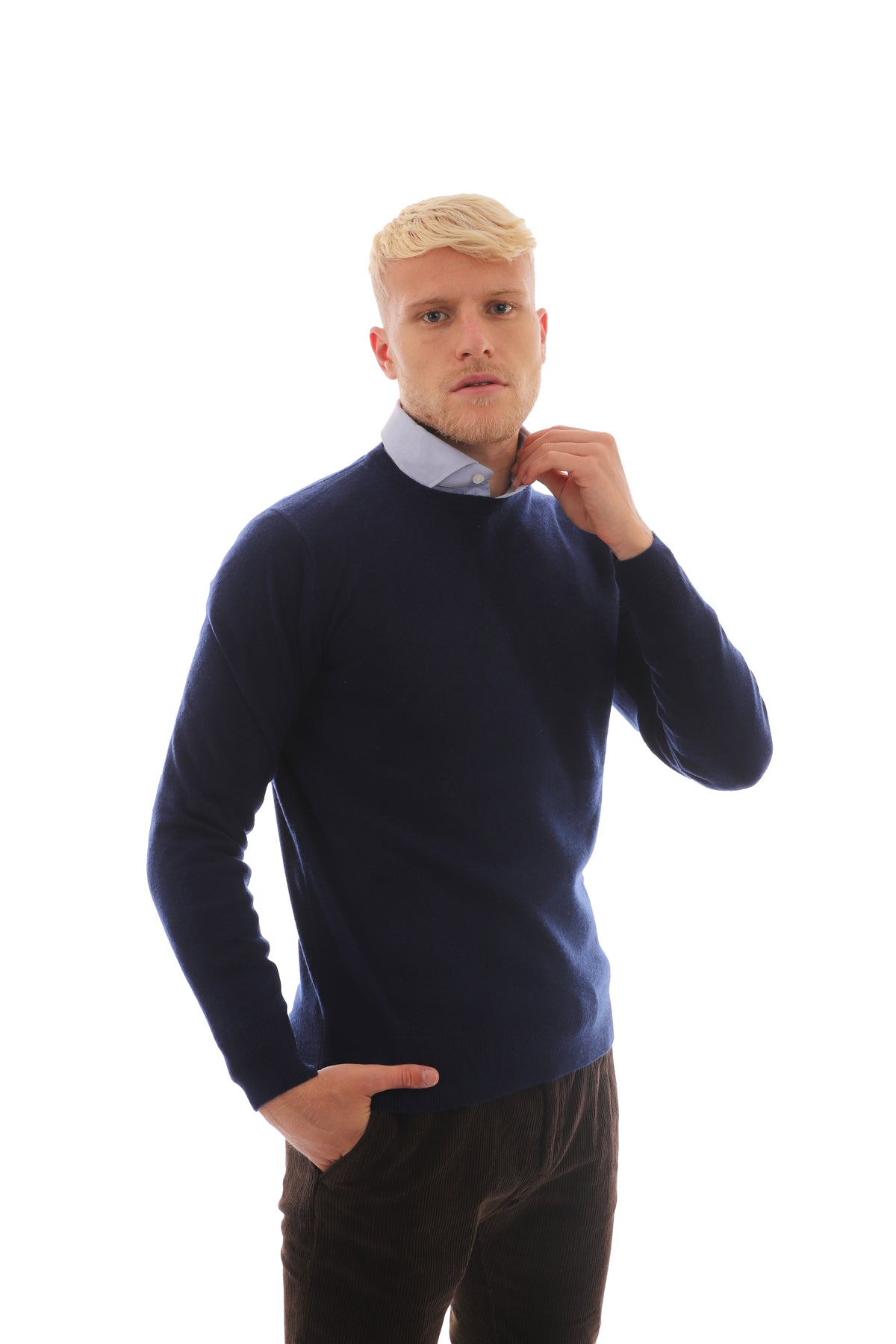 Maglione Uomo con orli a costine