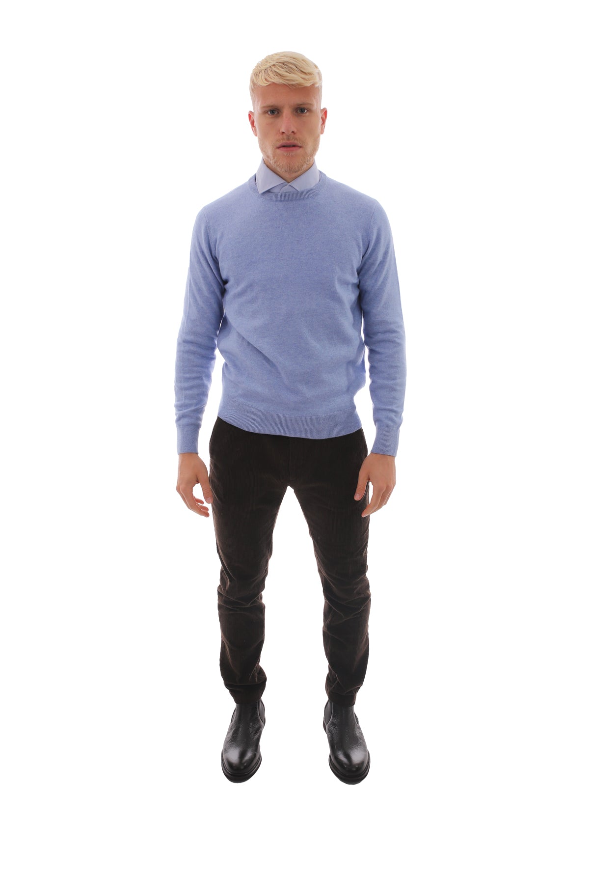 Maglione Uomo con orli a costine