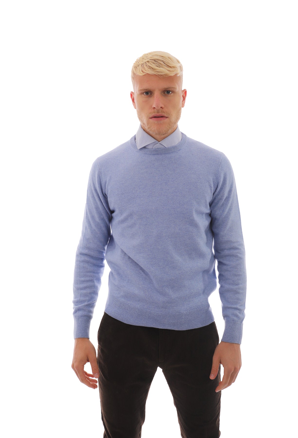 Maglione Uomo con orli a costine