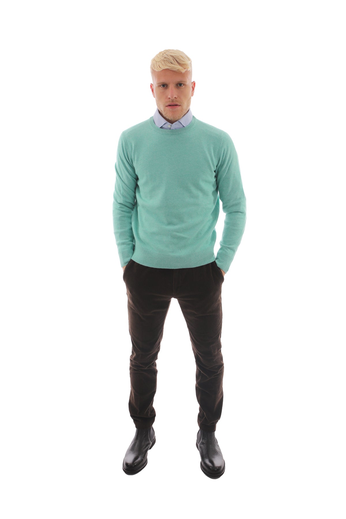 Maglione Uomo con orli a costine