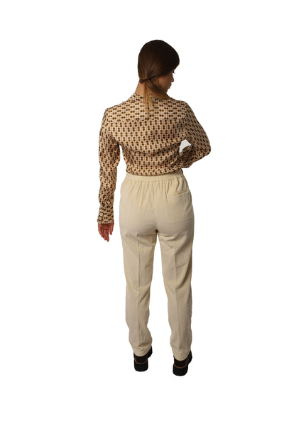 Women's trousers in stretch rocker velvet