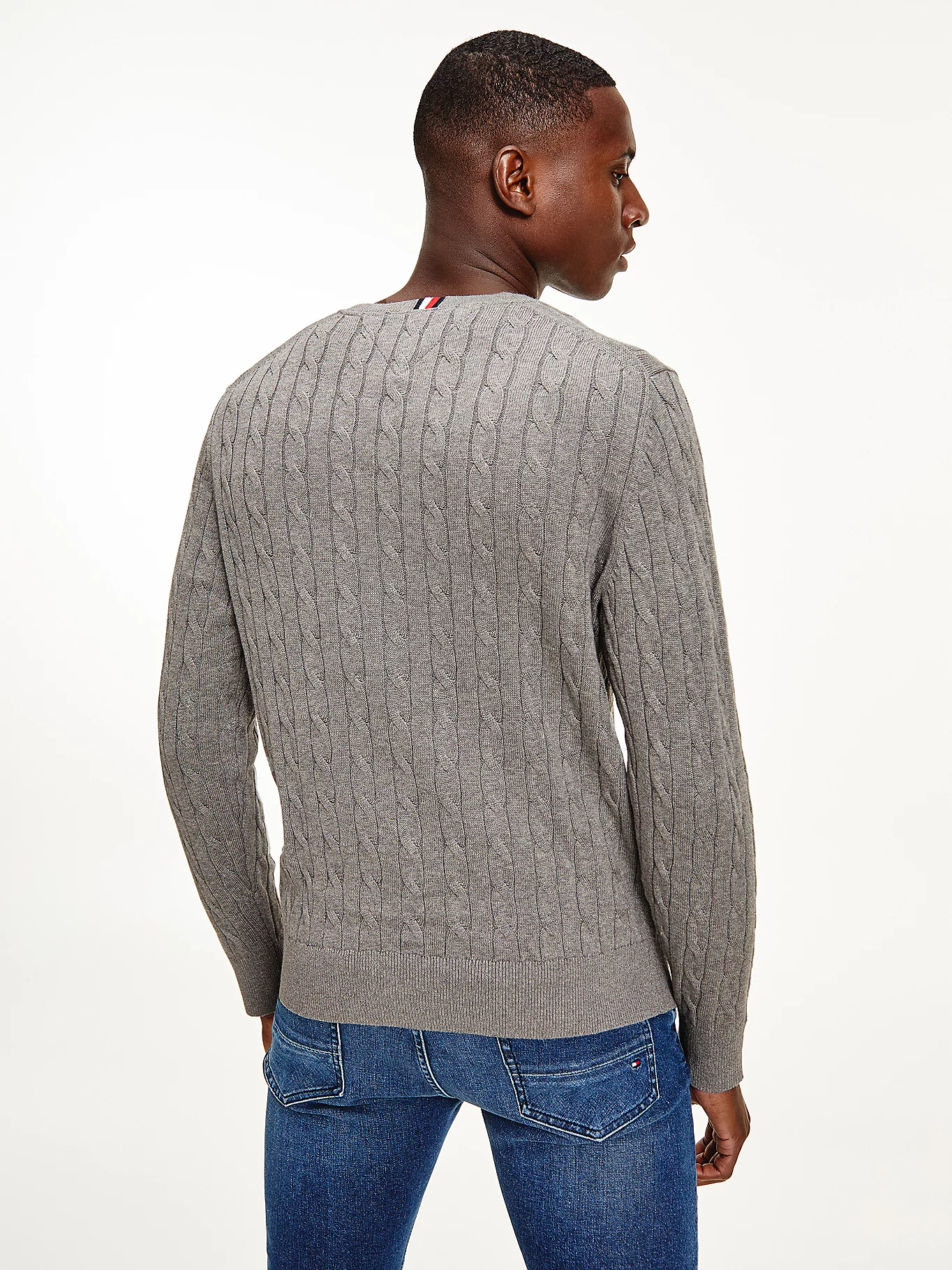 Pullover Uomo girocollo in maglia intrecciata