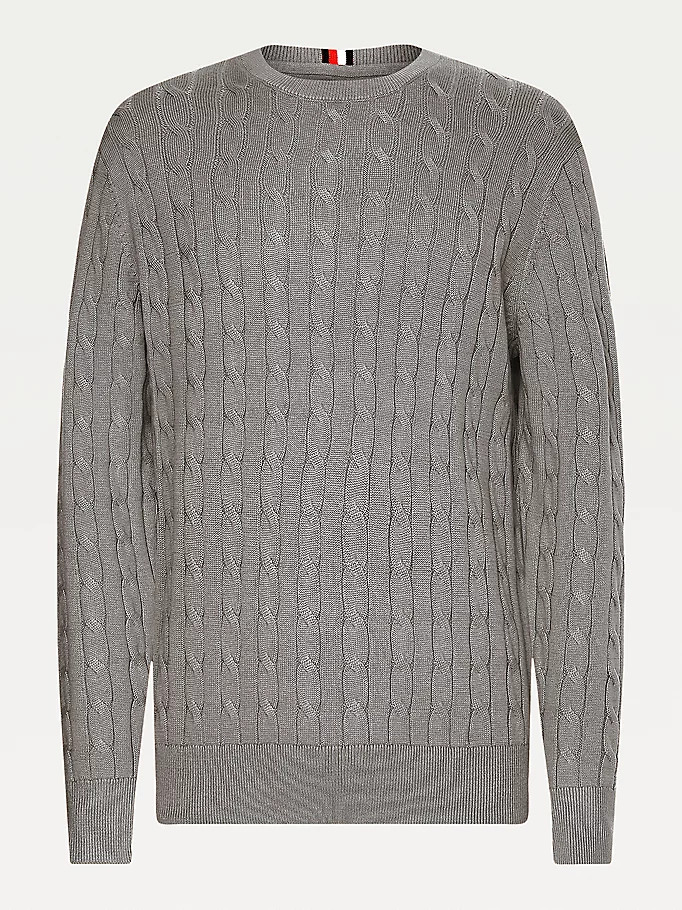 Pullover Uomo girocollo in maglia intrecciata