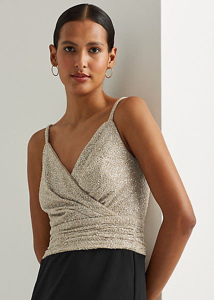 Women's dress with sequined bust