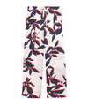 pantaloni donna attic and barn bianchi con fantasia foglie colorate
