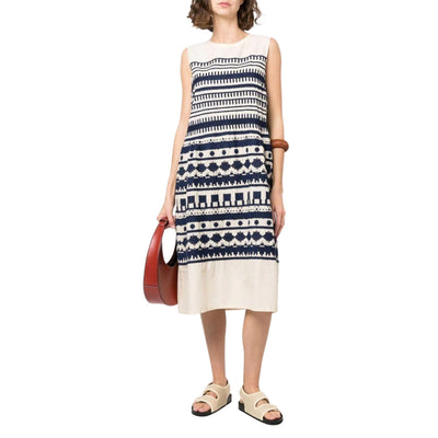 Women's Midi sleeveless and embroidered dress