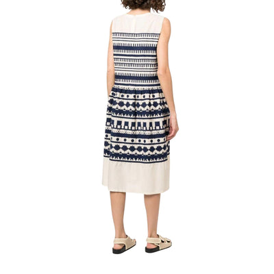 Women's Midi sleeveless and embroidered dress