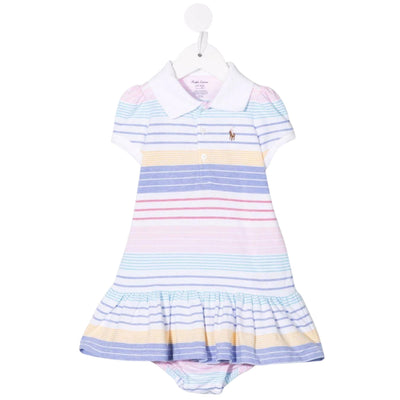 Abito neonato multicolore firmato Polo Ralph Lauren vista frontale