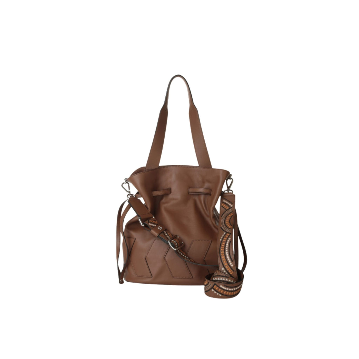 Women's bag in textured leather with shoulder strap