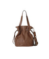 Women's bag in textured leather with shoulder strap