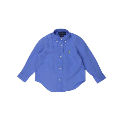 Camicia Bambino azzurra Polo Ralph Lauren vista frontale