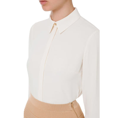 Solid color women's shirts with classic collar