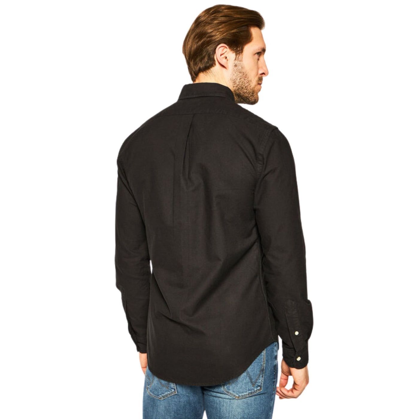 Camicia uomo nero Polo Ralph Lauren su modello vista retro