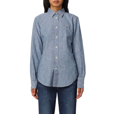 Camicia donna in denim Polo Ralph Lauren su modella vista frontale