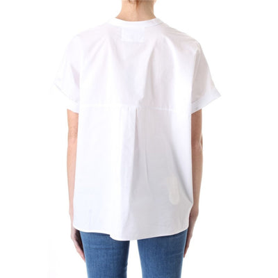 Camicia donna bianca Woolrich su modella vista retro