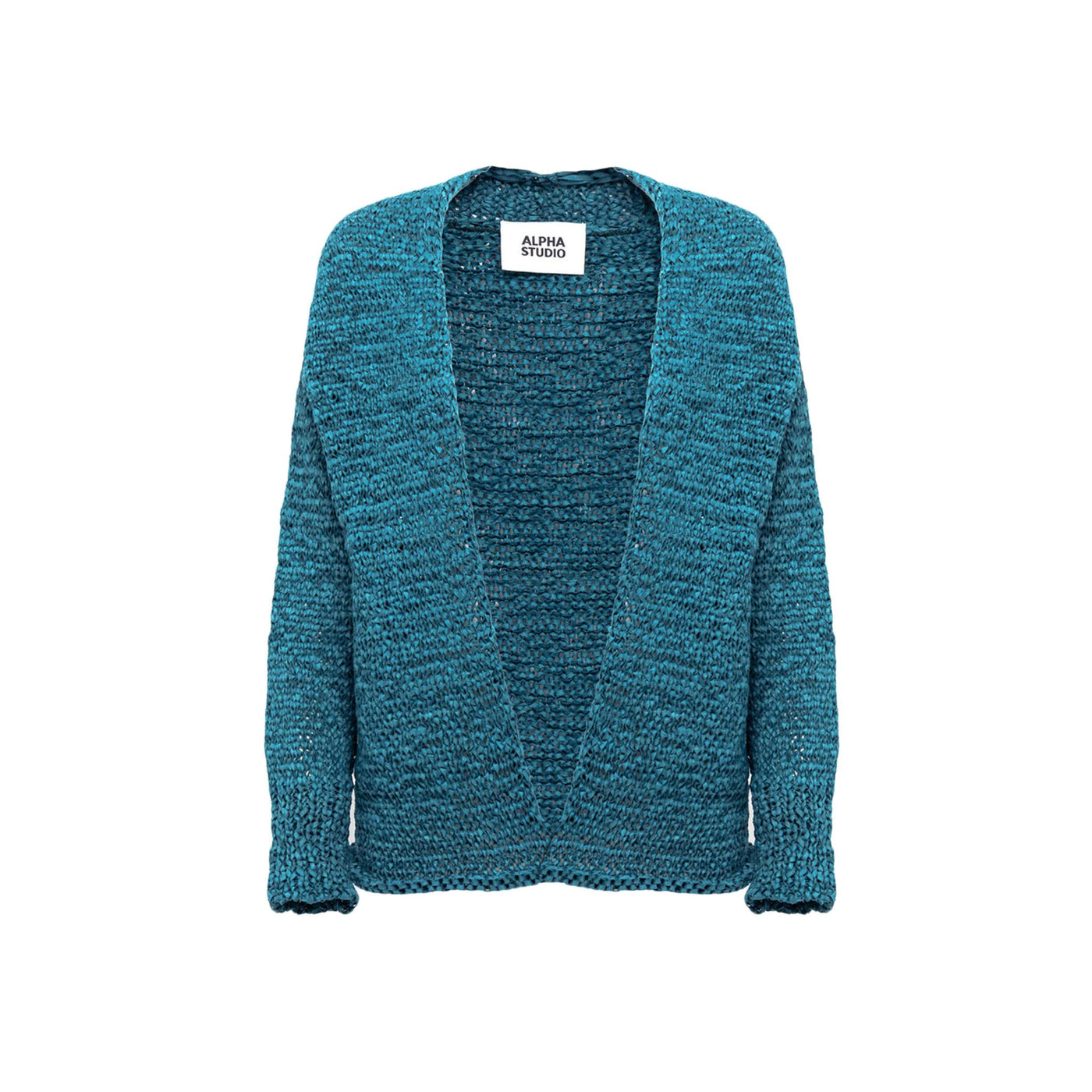 Women's cardigan with woven pattern