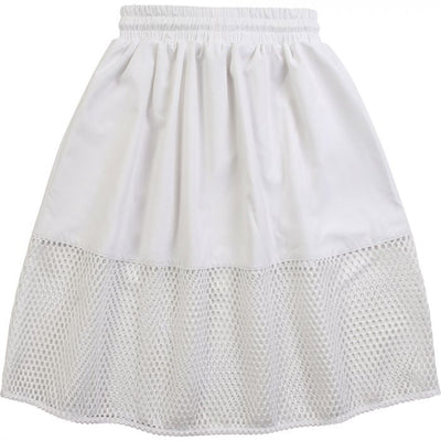 Girl's skirt in stretch technical fabric with mesh inserts