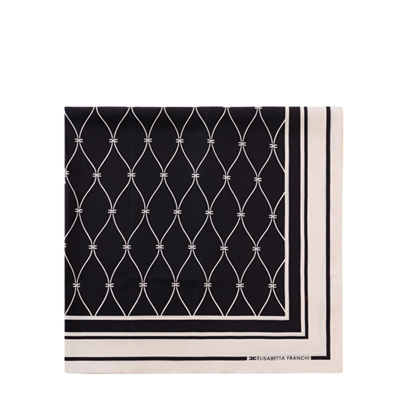 Foulard Elisabetta Franchi nero in twill di seta.