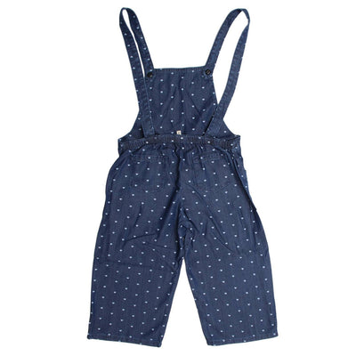 Girl's dungarees with all-over heart print