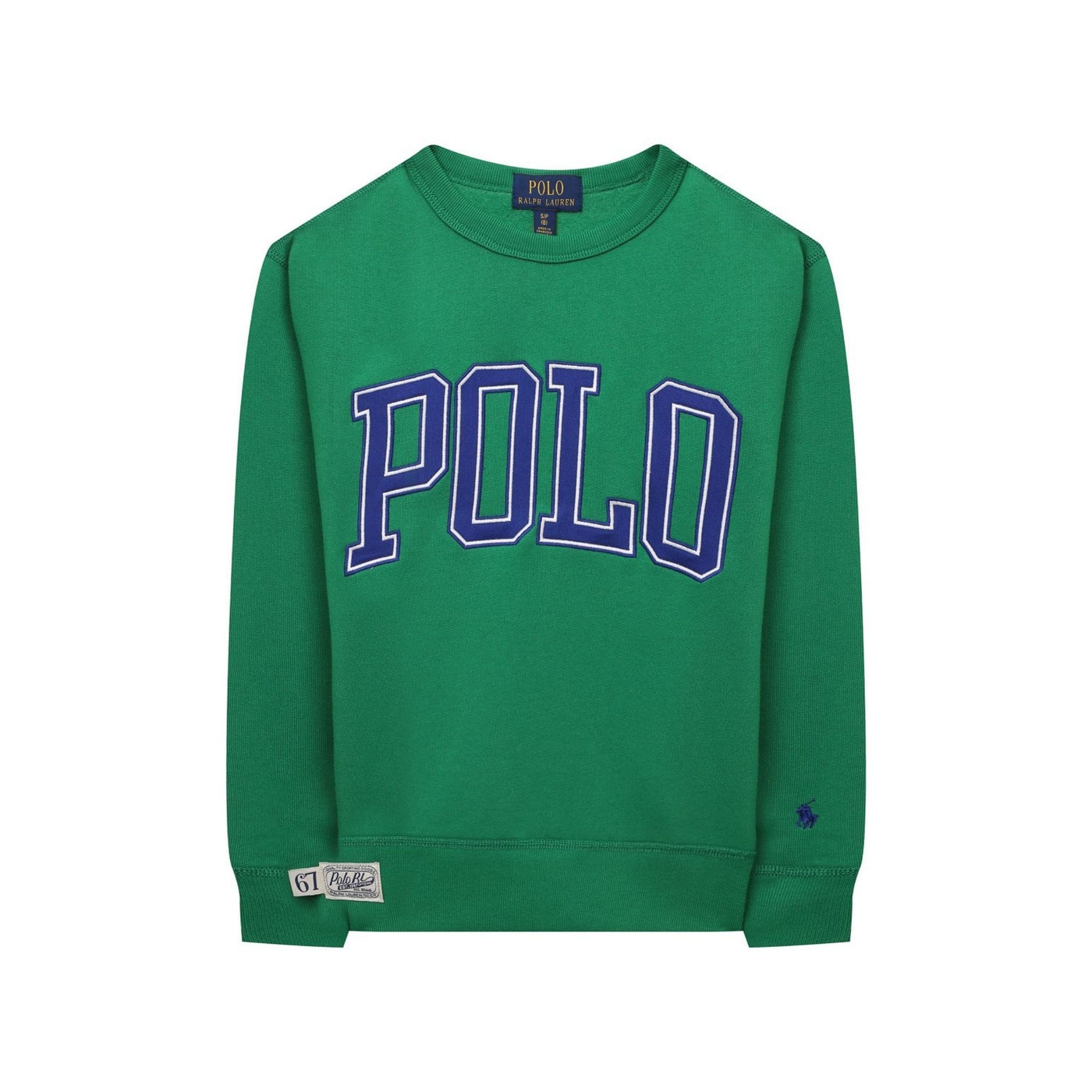 Felpa bambino verde Polo Ralph Lauren vista frontale