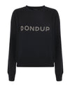 Felpa Donna Dondup in cotone con interno in pile e logo brand frontale con pepite in metallo. 