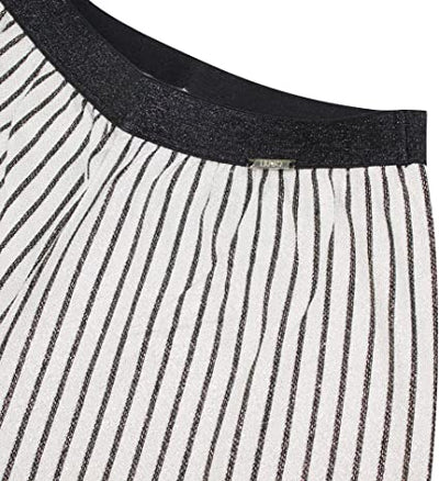 Girl's trousers with lurex striped pattern