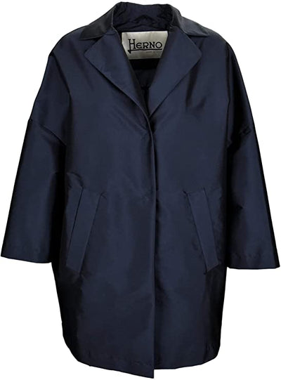 Women's coat in metallic technical fabric