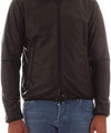 Men's jacket in leather-effect technical fabric
