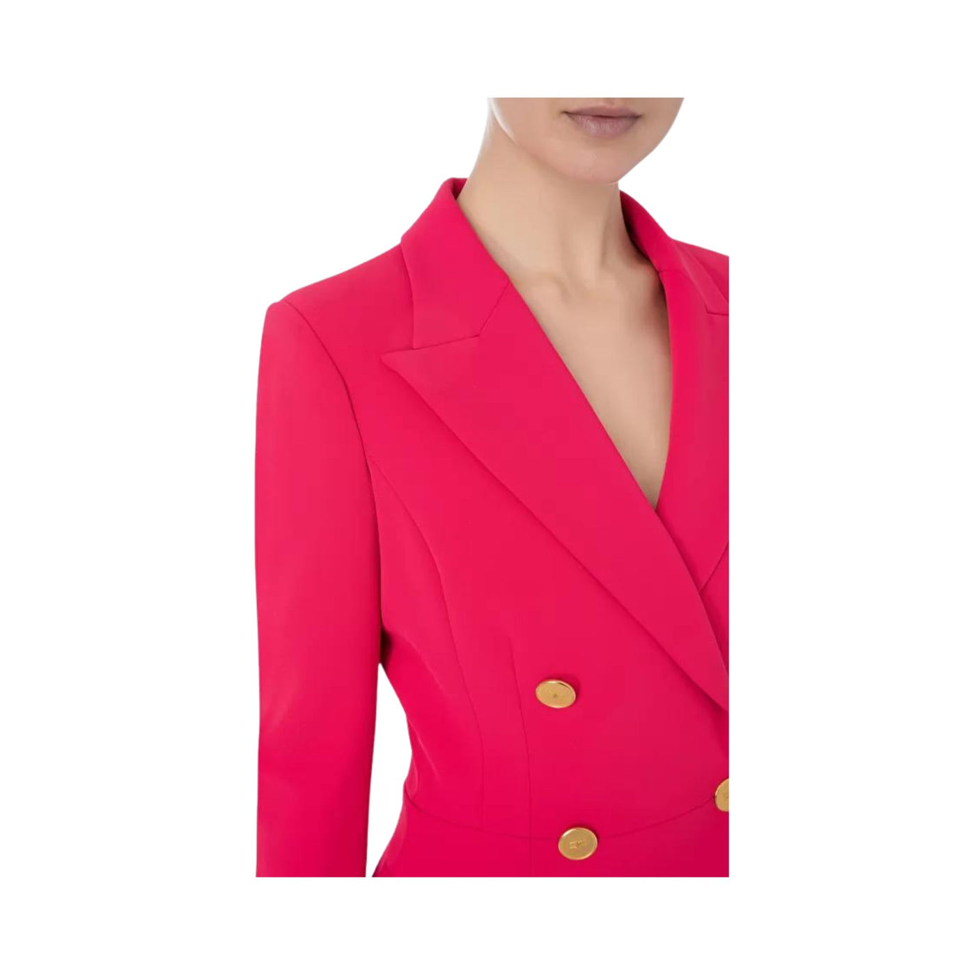 Double-breasted women's jacket in stretch crepe