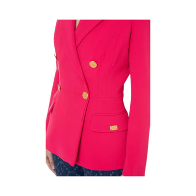 Double-breasted women's jacket in stretch crepe