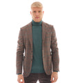 Men's jacket in pure wool with Prince of Wales pattern
