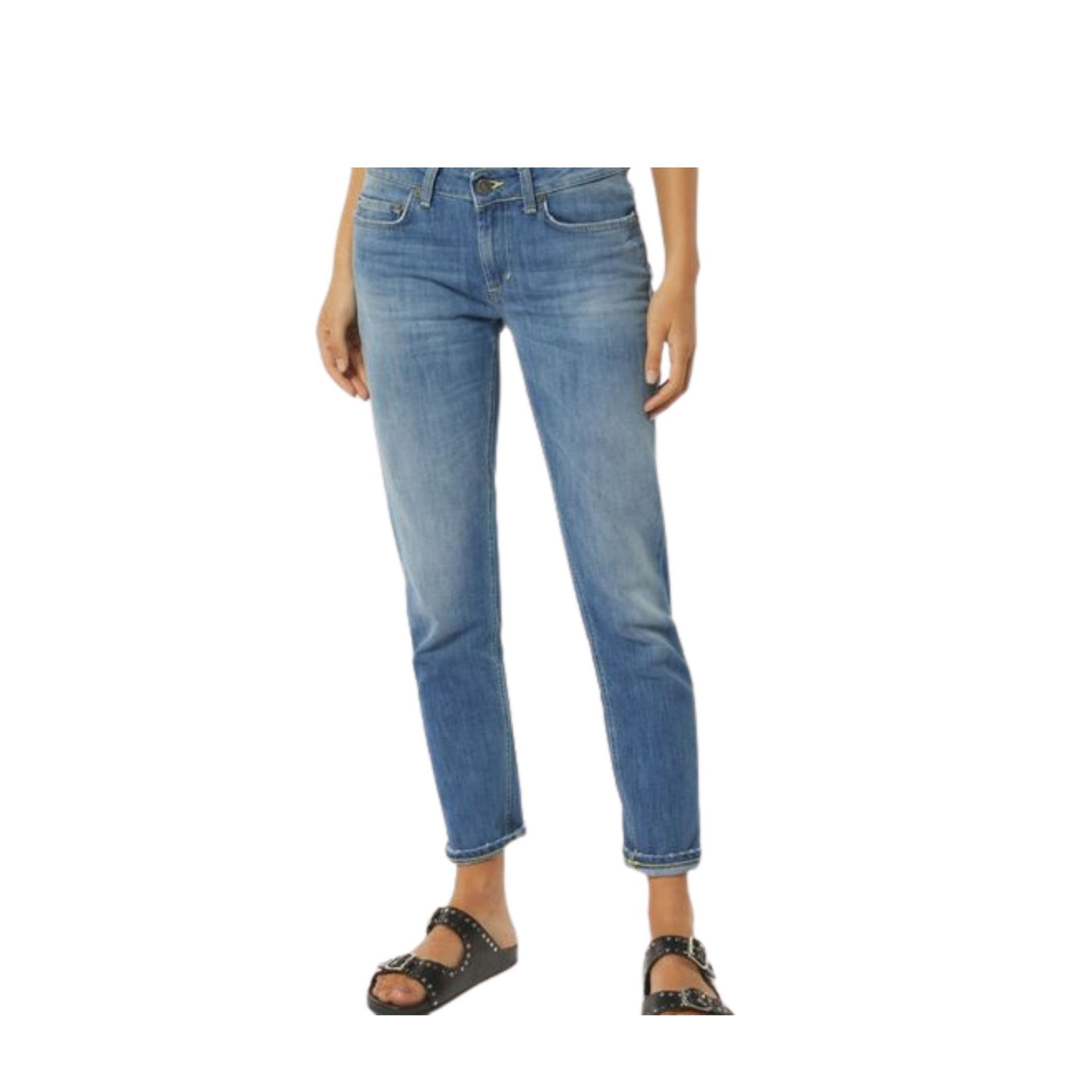 Short Women's Jeans with washed out fabric